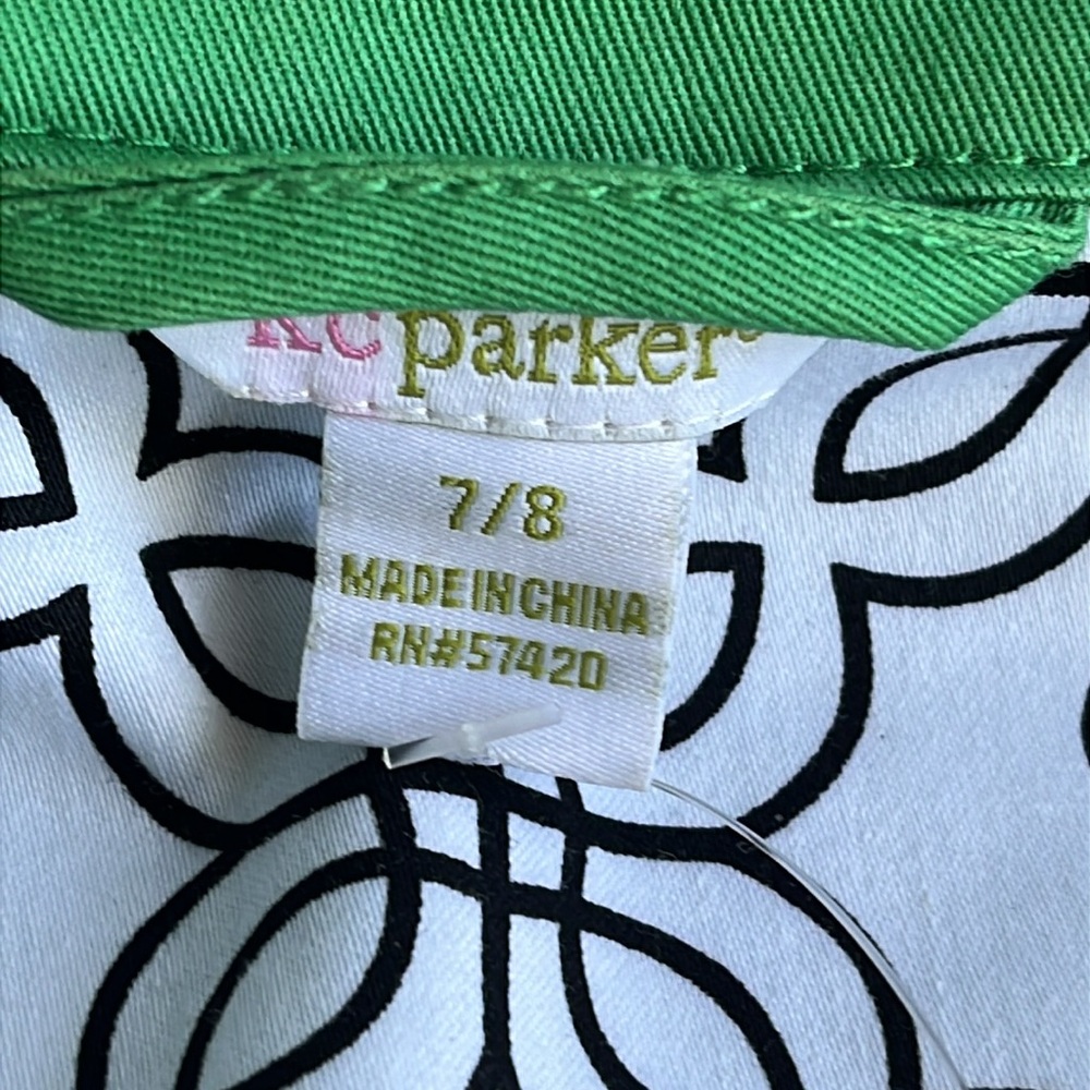 Green Trench Coat Double Breasted KC Parker Size 7 - 8  Vintage Wicked NWT - Picture 2 of 11